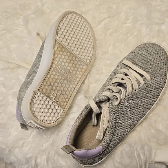 Old Navy Gray and Purple Mesh Sneakers with White Soles - Picture 7 of 8